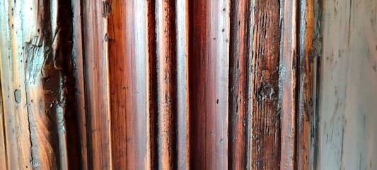 Vintage Dark Wood Texture Background from Antique Cabinet Detail © vlocka