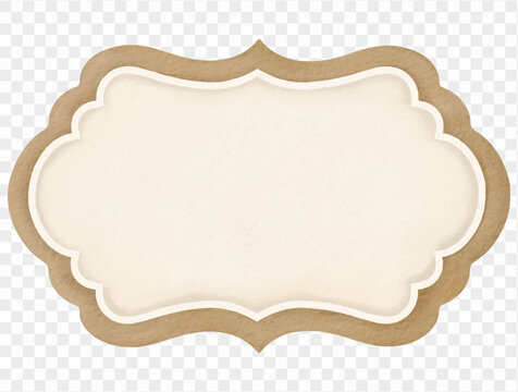 Watercolor decorative blank label frame illustration Vector.