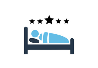 Obraz premium Five Star Hotel Bed Sleep Icon Illustration Vector Design for Professional Hospitality Industry Concepts and Tourism 28