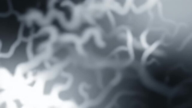 Abstract blurred white lines against a dark background, resembling neural pathways or lightning.