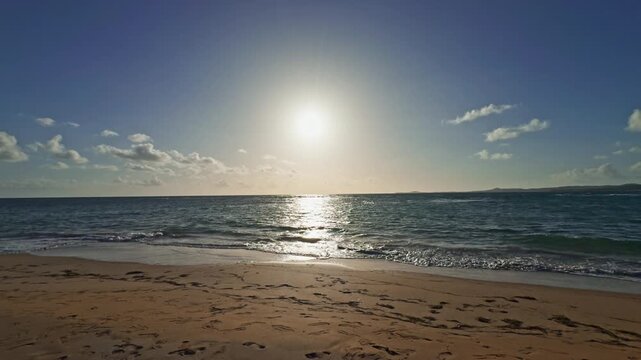 Waves from the shoreline in Luquillo, Puerto Rico.