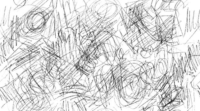 Black and white grunge dither pattern scribble texture with chaotic crosshatch strokes halftone pencil sketch background with messy doodle elements