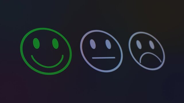 Video animation of a fictional website showing a mouse pointer clicking on a Satisfied button (positive feedback) in a feedback survey. Business concept for online ratings.