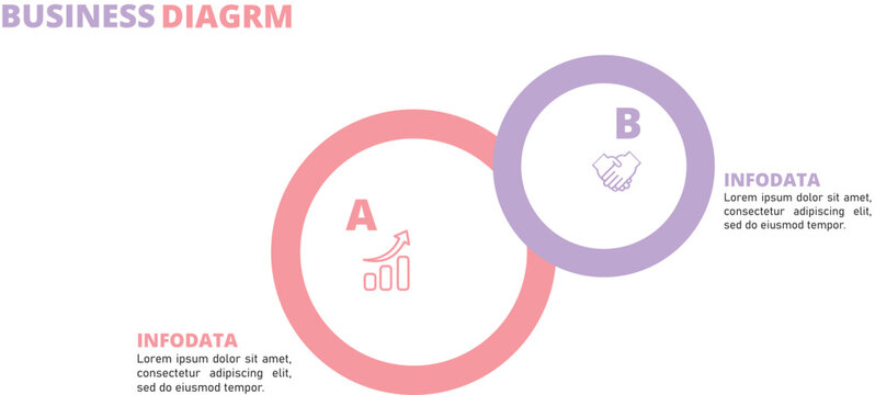 Venn diagram circles chart infographic
