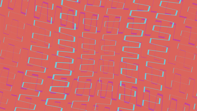Abstract digital glitch background with vertical neon zigzag lines and colorful pixelated noise patterns