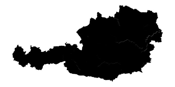 black map of austria. silhoueete. laser cut. commercial use. circuit vinyl cut