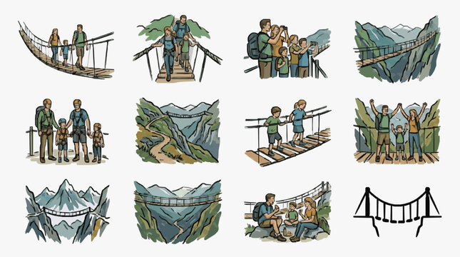 Vector illustration set of various tribal indigenous people.