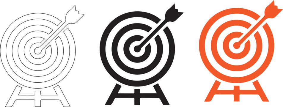 target goal arrow icon set bullseye aim success vector illustration