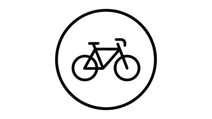 Fototapeta premium Black bicycle in a circle on white background, bike