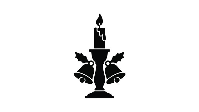 Silhouette of a lit candle with a burning flame and wax drips on a dark background for spiritual and calming themes