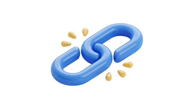 Vector illustration of 3d render of a broken chain link icon on a transparent background