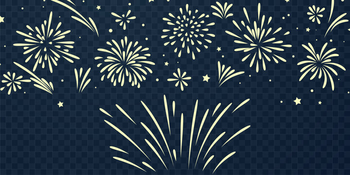 Beautiful and simple vector background with fireworks.