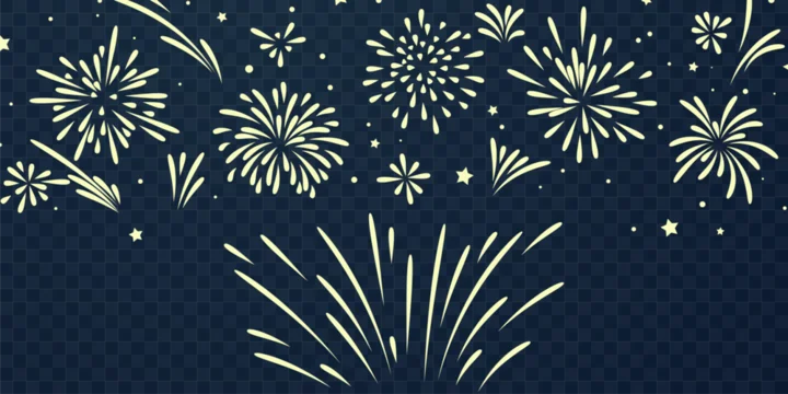 Beautiful and simple vector background with fireworks.