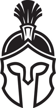 Spartan Helmet Vector Icon. Ancient Greek Hoplite Armor Illustration