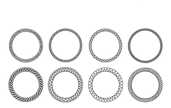 Celtic circle frames vector set featuring vintage round border designs with intricate Celtic knots, braided ornaments, and traditional Northern Irish motifs, perfect for decorative, cultural, and heri