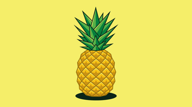 Three chicken satay skewers are served on a plate with a pineapple.