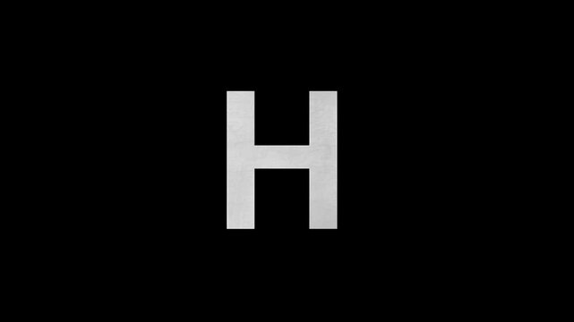 Letter H in blue fire, alpha channel, alphabet and letters in blue fire with transparent background