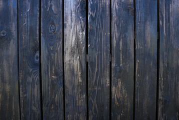 Fototapeta premium Weathered dark blue and black vertical wooden boards texture. Great backdrop for text overlays, digital mockups, and graphic design projects.
