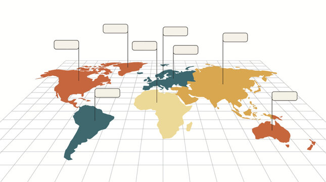 The world map displays various regions and countries on a grid background.