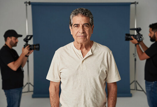 Mature Latino Actor Posing in Art Studio