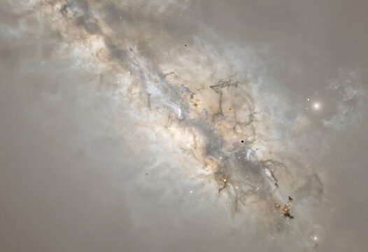 Space Background with Soft Nebula and Golden Particles
