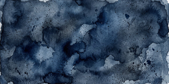 Abstract Blue Grunge Texture Background with Cloudy Sky Vintage Wall Pattern Dark Stormy Surface and Painted Paper Backdrop for Modern Design