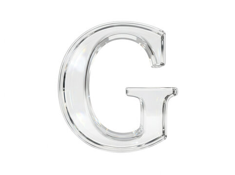Glass Letter G On Transparent Background