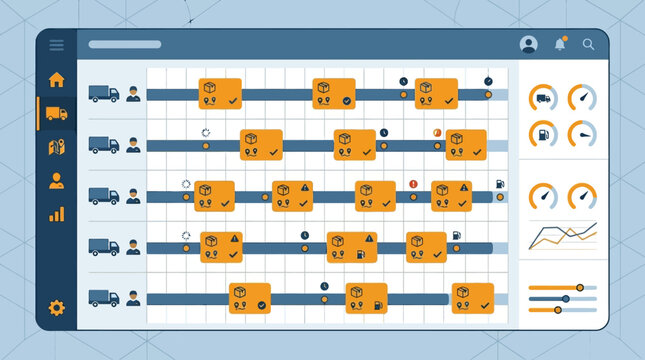 Smart Logistics Fleet Management Delivery Schedule Dashboard Vector