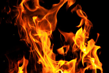 Fototapeta premium Close up of campfire flames Germany, Augsburg, 16 September 2025