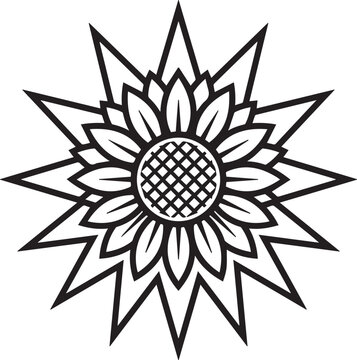 Sunflower Vector Icon. Stylized Blossom Graphic Symbol