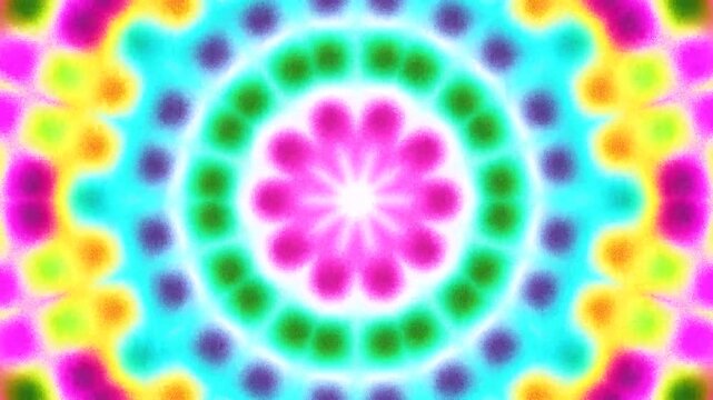 Colorful mandala pattern with bright hues and circular design