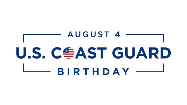 United states coast guard birthday celebration logo design with patriotic theme