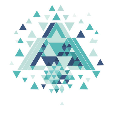 Low poly letter A with geometric triangle pattern