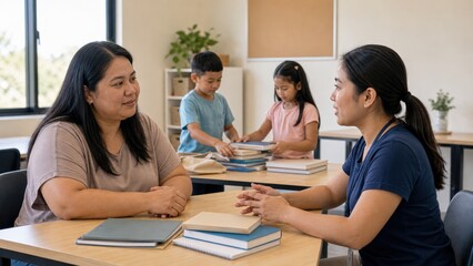 Fototapeta premium Summer Learning Loss Filipino Mother