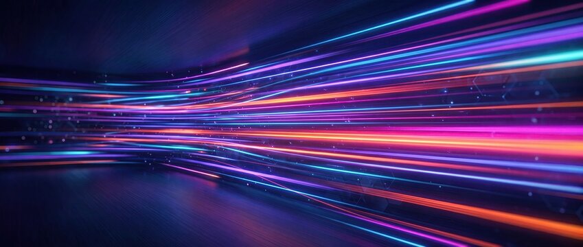 Abstract Motion Background with Colorful Light Streaks