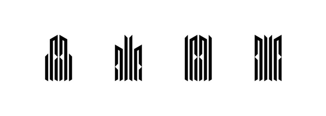Obraz premium Building, apartment, residence, architecture, construction, skyscraper, cityscape, structure and planning logo design.