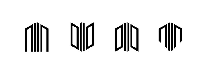 Obraz premium Modern real estate, building, cityscape, skyscraper, architecture, construction, planning and structure, city building and residence logo symbol.