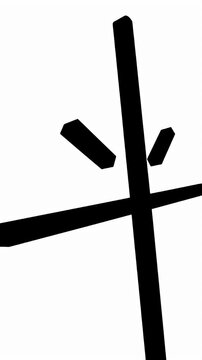 Abstract minimalist black cross symbol icon