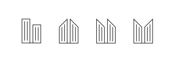 Obraz premium Building, real estate, property and skyscraper logo design concept for business identity.
