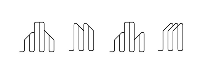 Obraz premium Modern real estate logo design concept. Design for cityscape, architecture, construction, structure, planning and property company.