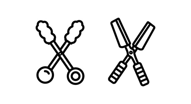 Pair of gardening hand tools icon set with gardening equipment agriculture horticulture maintenance landscaping instrument isolated clippers collection implement