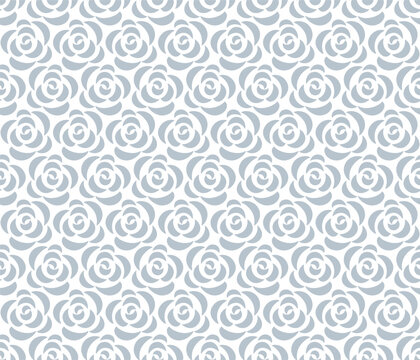 Flower geometric pattern. Seamless vector background. White and gray ornament