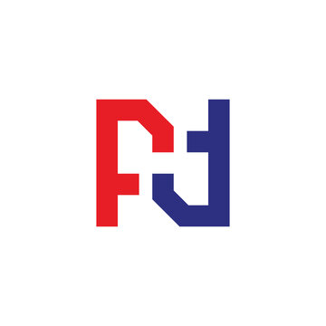letter ft colorful geometric lines simple logo vector