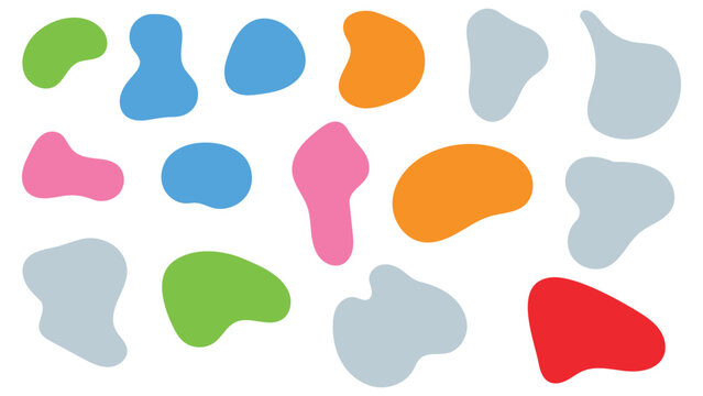 colorful abstract organic blob shapes collection modern fluid geometric vector design elements