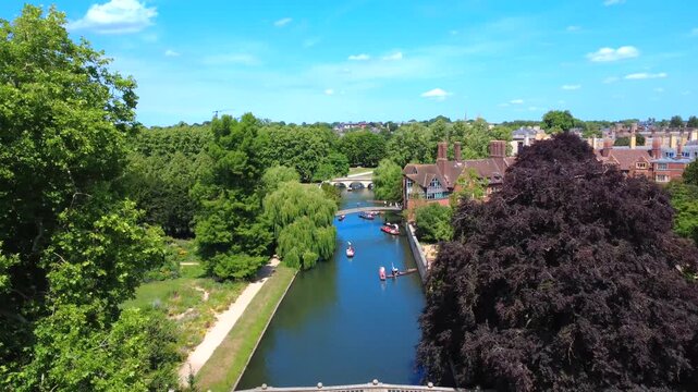 River Cam Punts by St John's 4K Drone Footage
