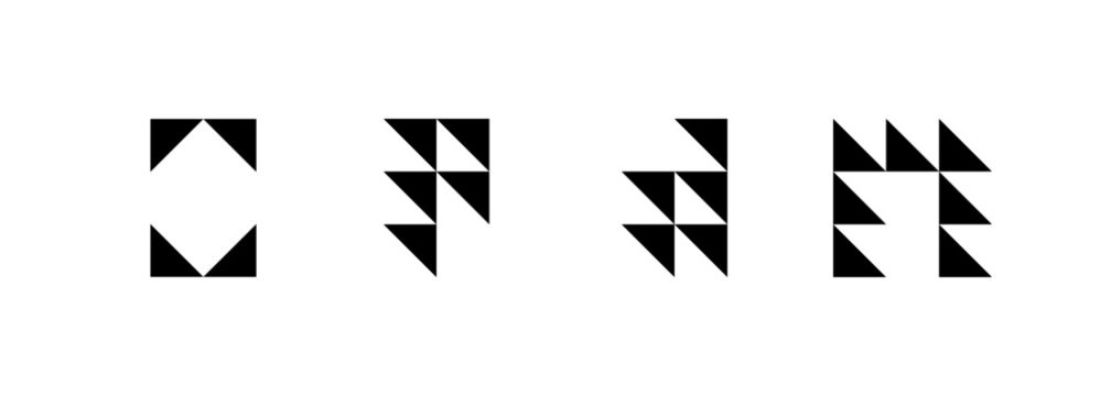 Lettering logo design symbols for business identity, Monogram letter design elements.