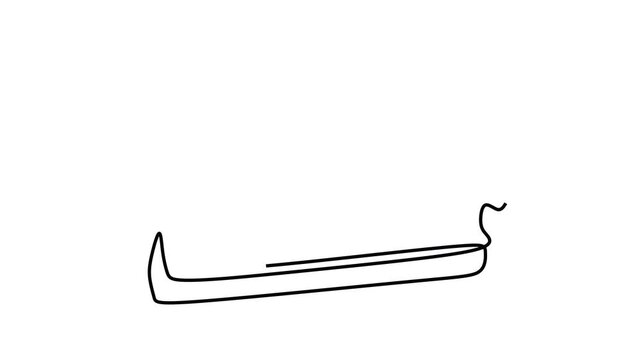 Animated self drawing of continuous line draw of   Sandwich Slice Illustration. Full length one line animation. 4K