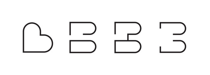 type logo, alphabet logo, letter b logo, b typography, type symbol, type design, elements, logo design, geometric typography, monogram b, business, company, concept, corporate, creative, design, elega © Russarts