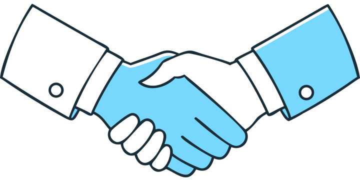 Two Hands Shaking In Agreement Flat Vector Illustration