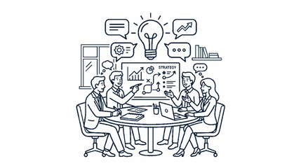 Obraz premium Brainstorming ideas and communication concept icons